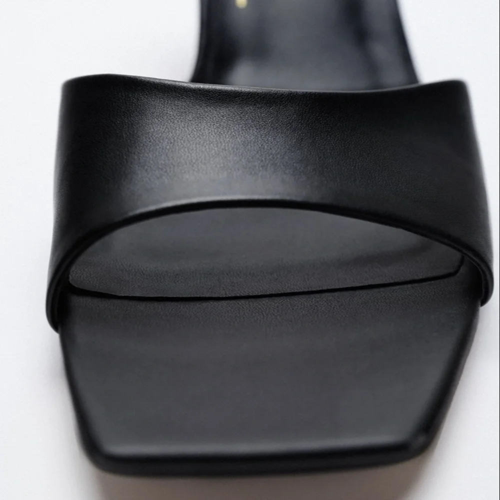 ZARA Metallic Heel Slides